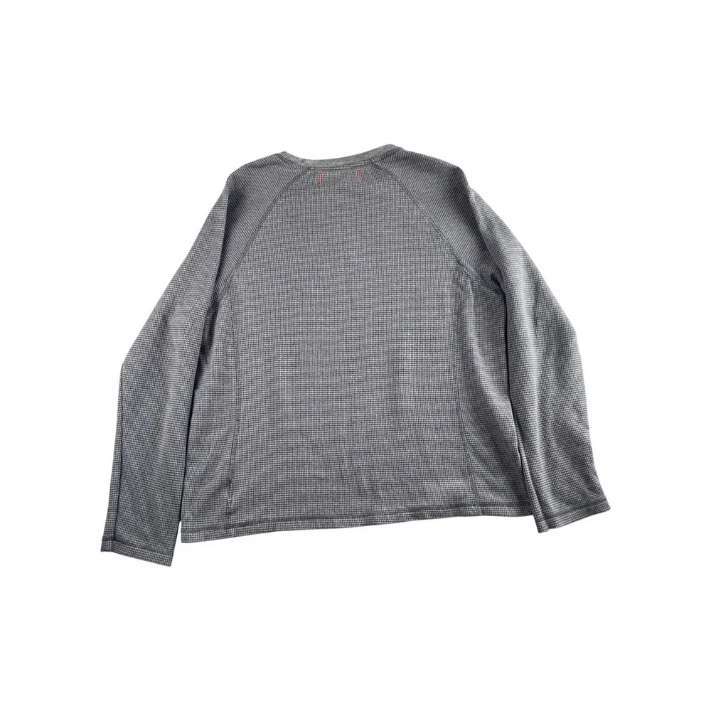 Tommy Bahama Mens LS Waffle Knit Crew Neck Pullover Shirt‎ M M Gray Red Accent